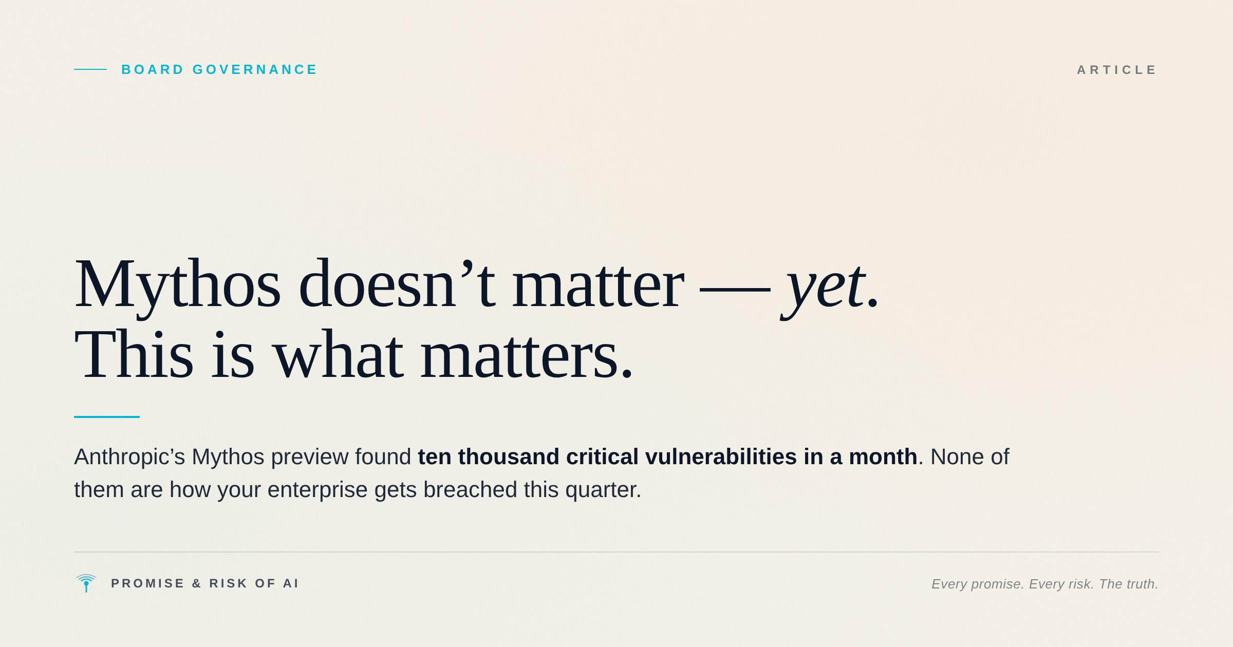 Mythos doesn’t matter — yet. This is what matters.