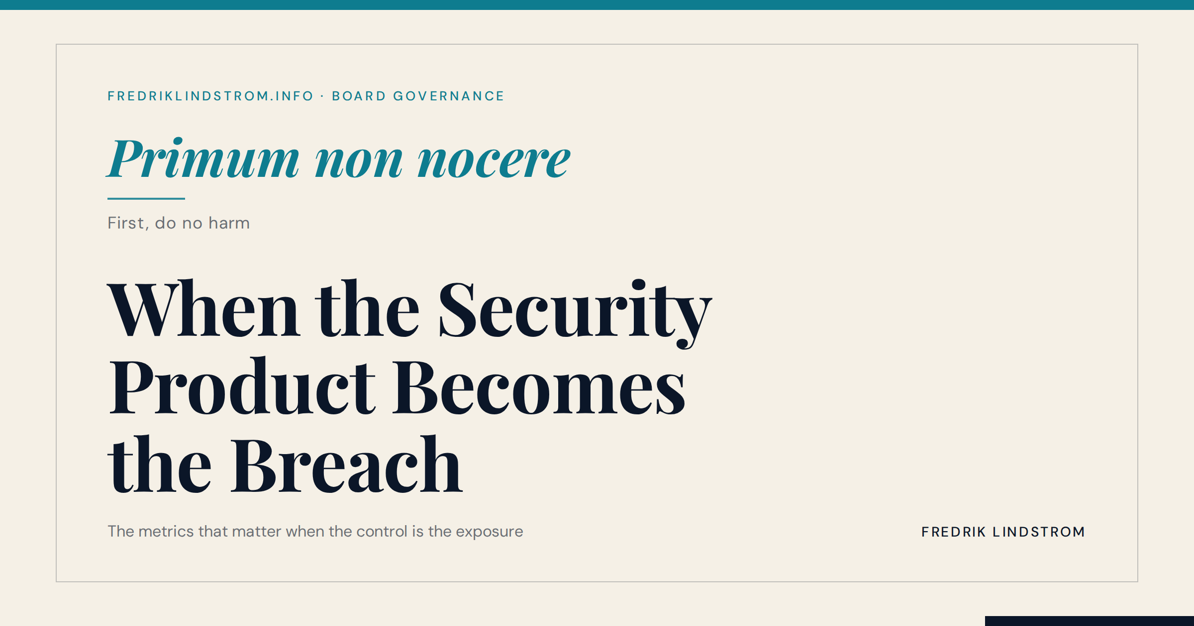 Hero — When the security product becomes the breach.