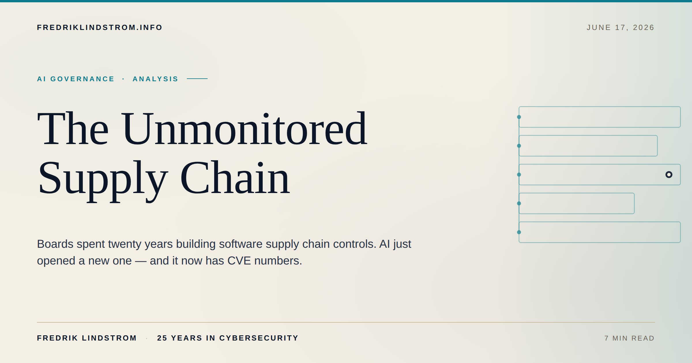 The Unmonitored Supply Chain: AI's Next Governance Gap